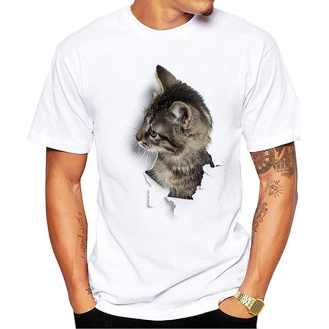 Cute Cat 3D Printed T-shirts
